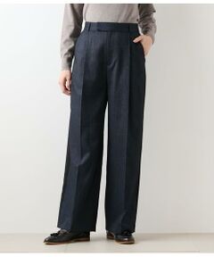 NEWYORKER L-SIZE / ニューヨーカー エルサイズ その他パンツ | デニム調メランジストライプ サイドラインタックパンツ