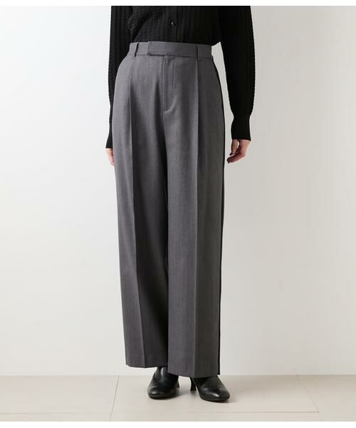 NEWYORKER L-SIZE / ニューヨーカー エルサイズ その他パンツ | デニム調メランジストライプ サイドラインタックパンツ | 詳細1