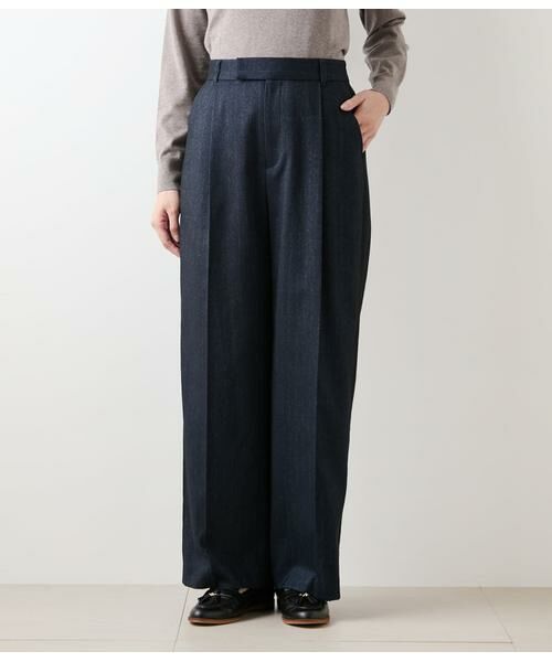 NEWYORKER L-SIZE / ニューヨーカー エルサイズ その他パンツ | デニム調メランジストライプ サイドラインタックパンツ | 詳細14