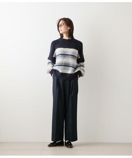 NEWYORKER L-SIZE / ニューヨーカー エルサイズ その他パンツ | デニム調メランジストライプ サイドラインタックパンツ | 詳細16