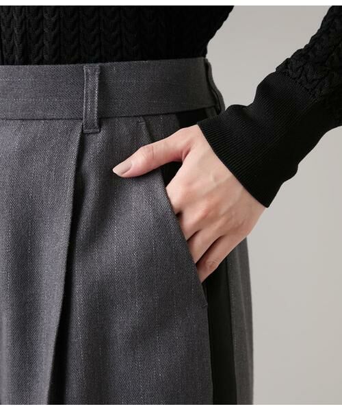 NEWYORKER L-SIZE / ニューヨーカー エルサイズ その他パンツ | デニム調メランジストライプ サイドラインタックパンツ | 詳細4