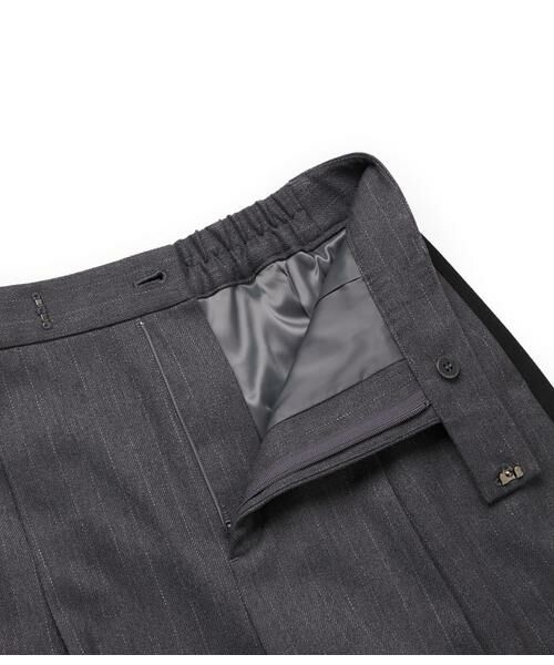 NEWYORKER L-SIZE / ニューヨーカー エルサイズ その他パンツ | デニム調メランジストライプ サイドラインタックパンツ | 詳細5