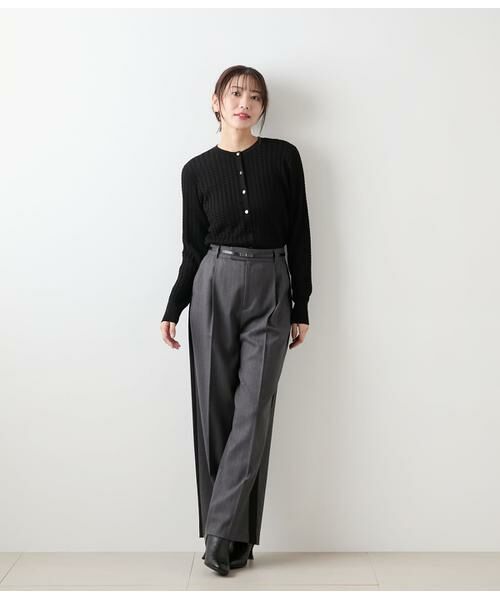 NEWYORKER L-SIZE / ニューヨーカー エルサイズ その他パンツ | デニム調メランジストライプ サイドラインタックパンツ | 詳細6