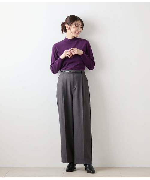 NEWYORKER L-SIZE / ニューヨーカー エルサイズ その他パンツ | デニム調メランジストライプ サイドラインタックパンツ | 詳細7