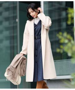 NEWYORKER L-SIZE / ニューヨーカー エルサイズ その他アウター | ウールナイロンリバー ショールカラーロングコート