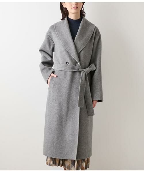 NEWYORKER L-SIZE / ニューヨーカー エルサイズ その他アウター | ウールナイロンリバー ショールカラーロングコート | 詳細1