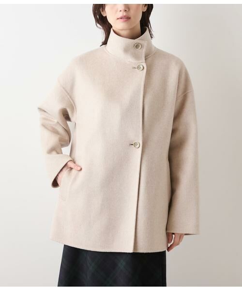 NEWYORKER L-SIZE / ニューヨーカー エルサイズ その他アウター | ウールナイロンリバー スタンドショートコート | 詳細1