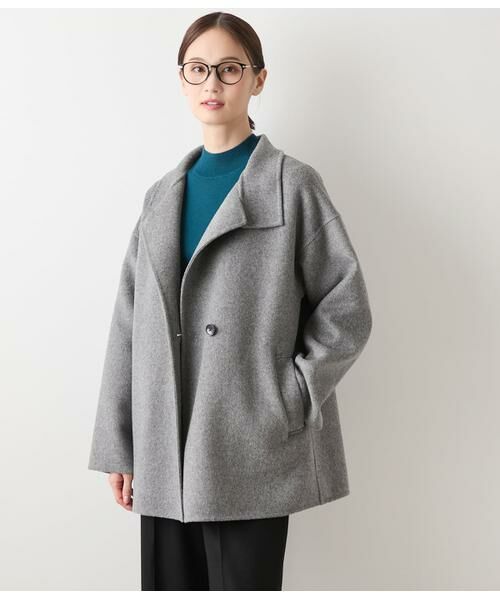 NEWYORKER L-SIZE / ニューヨーカー エルサイズ その他アウター | ウールナイロンリバー スタンドショートコート | 詳細12