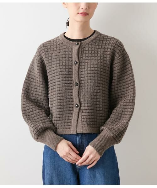 NEWYORKER L-SIZE / ニューヨーカー エルサイズ カーディガン・ボレロ | ブークレー格子柄 クルーネックショートカーディガン | 詳細6
