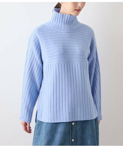 NEWYORKER L-SIZE / ニューヨーカー エルサイズ ニット・セーター | ウールカシミヤ リブハイネックニットプルオーバー | 詳細1