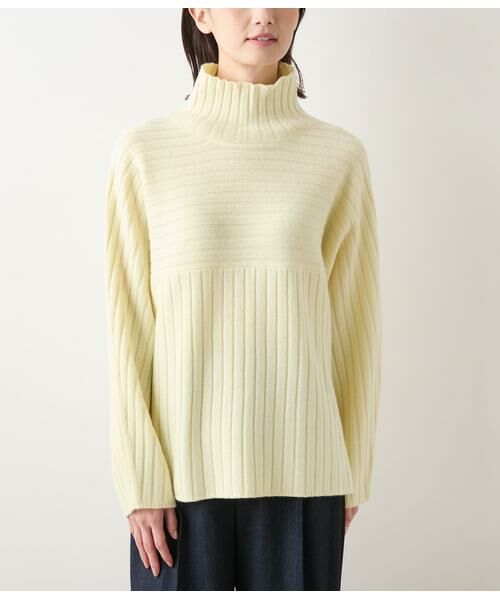 NEWYORKER L-SIZE / ニューヨーカー エルサイズ ニット・セーター | ウールカシミヤ リブハイネックニットプルオーバー | 詳細9