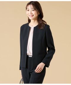 NEWYORKER L-SIZE / ニューヨーカー エルサイズ テーラードジャケット | シルキークロス ノーカラ―ジャケット