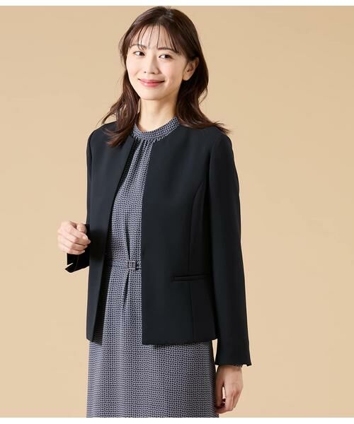 NEWYORKER L-SIZE / ニューヨーカー エルサイズ テーラードジャケット | シルキークロス ノーカラ―ジャケット | 詳細11