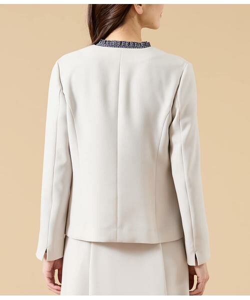 NEWYORKER L-SIZE / ニューヨーカー エルサイズ テーラードジャケット | シルキークロス ノーカラ―ジャケット | 詳細2