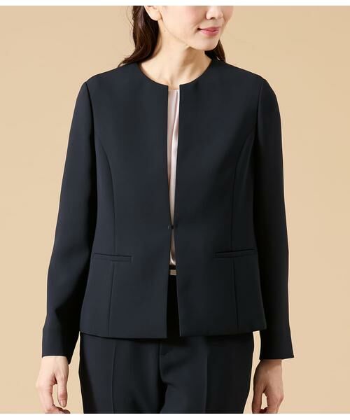 NEWYORKER L-SIZE / ニューヨーカー エルサイズ テーラードジャケット | シルキークロス ノーカラ―ジャケット | 詳細9