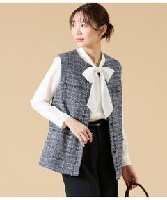 NEWYORKER L-SIZE / ニューヨーカー エルサイズ テーラードジャケット | ソフトミックスツィード ジレ