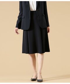 NEWYORKER L-SIZE / ニューヨーカー エルサイズ ミニ・ひざ丈スカート | シルキークロス タックフレアスカート