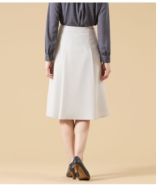 NEWYORKER L-SIZE / ニューヨーカー エルサイズ ミニ・ひざ丈スカート | シルキークロス タックフレアスカート | 詳細2