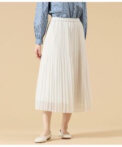 NEWYORKER L-SIZE / ニューヨーカー エルサイズ ミニ・ひざ丈スカート | シフォンジョーゼット プリーツスカート