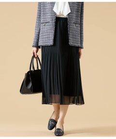 NEWYORKER L-SIZE / ニューヨーカー エルサイズ ミニ・ひざ丈スカート | シフォンジョーゼット プリーツスカート