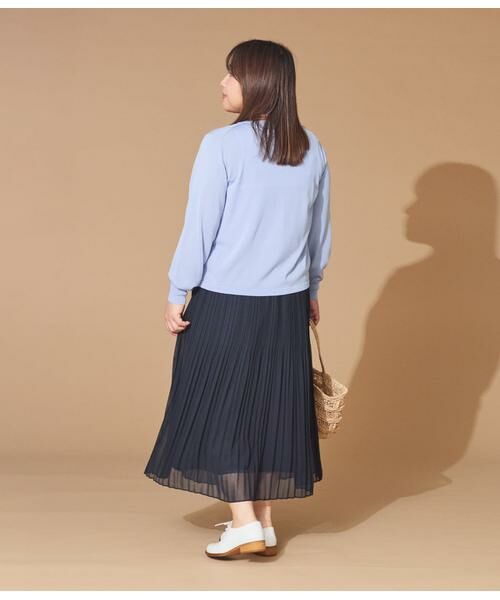 NEWYORKER L-SIZE / ニューヨーカー エルサイズ ミニ・ひざ丈スカート | シフォンジョーゼット プリーツスカート | 詳細16