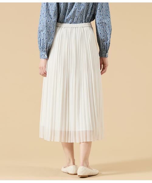NEWYORKER L-SIZE / ニューヨーカー エルサイズ ミニ・ひざ丈スカート | シフォンジョーゼット プリーツスカート | 詳細2