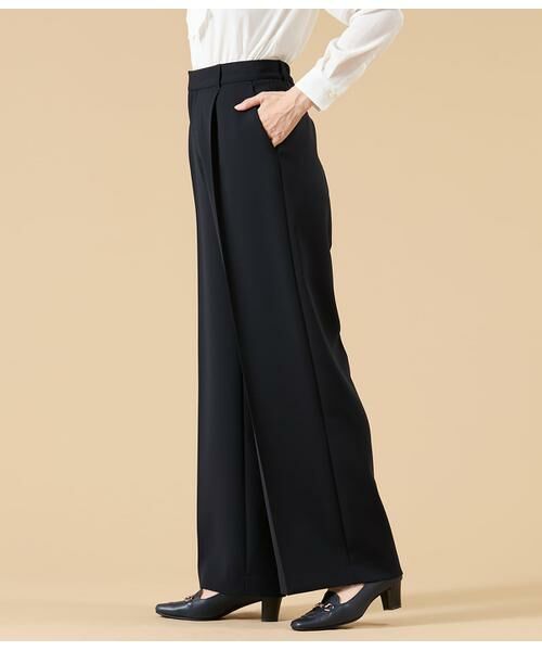 NEWYORKER L-SIZE / ニューヨーカー エルサイズ その他パンツ | シルキークロス 1タックワイドパンツ(ネイビー) | 詳細2