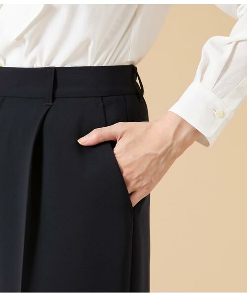 NEWYORKER L-SIZE / ニューヨーカー エルサイズ その他パンツ | シルキークロス 1タックワイドパンツ(ネイビー) | 詳細4