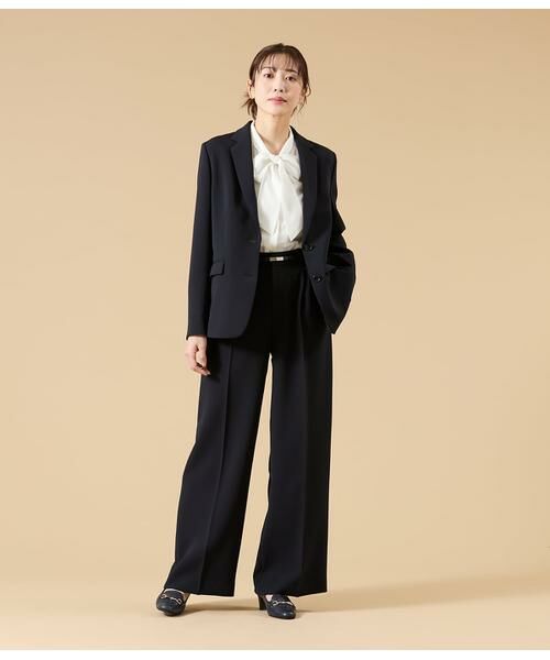 NEWYORKER L-SIZE / ニューヨーカー エルサイズ その他パンツ | シルキークロス 1タックワイドパンツ(ネイビー) | 詳細6