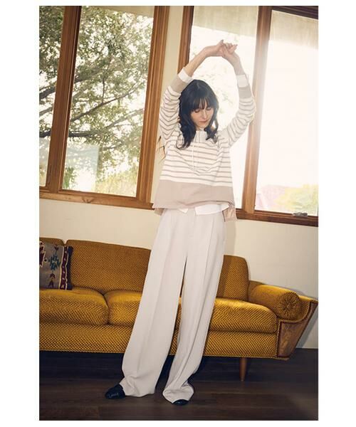 NEWYORKER L-SIZE / ニューヨーカー エルサイズ その他パンツ | シルキークロス 1タックワイドパンツ（ベージュ） | 詳細15