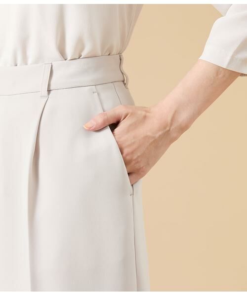 NEWYORKER L-SIZE / ニューヨーカー エルサイズ その他パンツ | シルキークロス 1タックワイドパンツ（ベージュ） | 詳細4