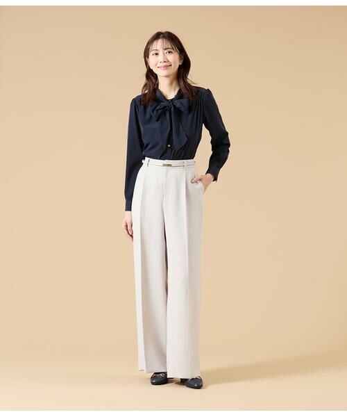 NEWYORKER L-SIZE / ニューヨーカー エルサイズ その他パンツ | シルキークロス 1タックワイドパンツ（ベージュ） | 詳細9