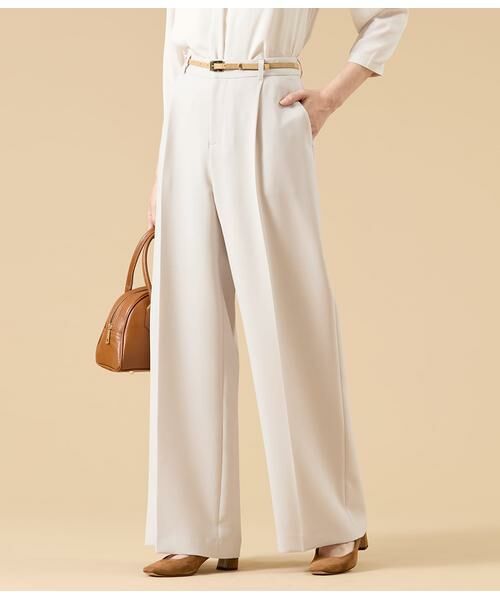 NEWYORKER L-SIZE / ニューヨーカー エルサイズ その他パンツ | シルキークロス 1タックワイドパンツ（ベージュ）（ベージュ）