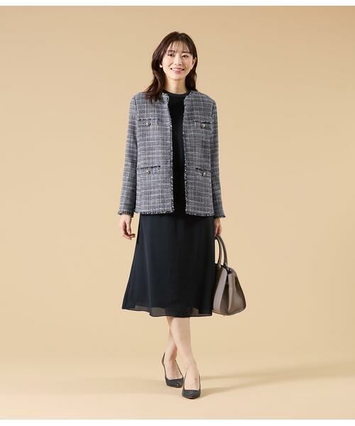 NEWYORKER L-SIZE / ニューヨーカー エルサイズ ミニ丈・ひざ丈ワンピース | ソフトジョーゼット 袖プリーツワンピース | 詳細10