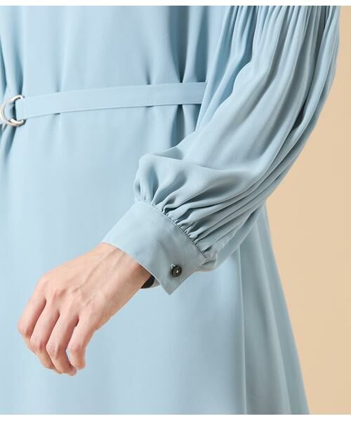 NEWYORKER L-SIZE / ニューヨーカー エルサイズ ミニ丈・ひざ丈ワンピース | ソフトジョーゼット 袖プリーツワンピース | 詳細4