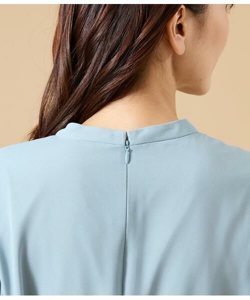 NEWYORKER L-SIZE / ニューヨーカー エルサイズ ミニ丈・ひざ丈ワンピース | ソフトジョーゼット 袖プリーツワンピース | 詳細5