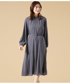 NEWYORKER L-SIZE / ニューヨーカー エルサイズ ミニ丈・ひざ丈ワンピース | ジオメトリックプリント スタンドギャザーワンピース