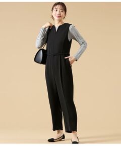 NEWYORKER L-SIZE / ニューヨーカー エルサイズ その他パンツ | ダブルサテン キーネックオールインワン