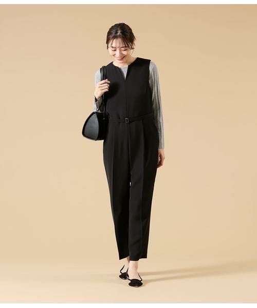 NEWYORKER L-SIZE / ニューヨーカー エルサイズ その他パンツ | ダブルサテン キーネックオールインワン | 詳細10