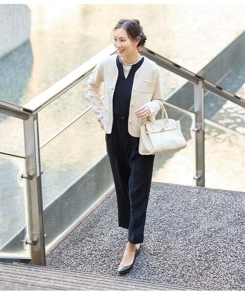 NEWYORKER L-SIZE / ニューヨーカー エルサイズ その他パンツ | ダブルサテン キーネックオールインワン | 詳細15