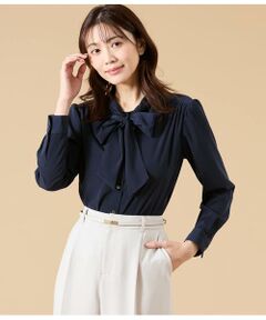 NEWYORKER L-SIZE / ニューヨーカー エルサイズ シャツ・ブラウス | ライトデシン 長袖ボウタイブラウス