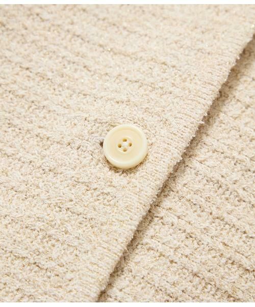 NEWYORKER L-SIZE / ニューヨーカー エルサイズ ニット・セーター | ツィーディーラメ ノーカラーニットジャケット | 詳細7