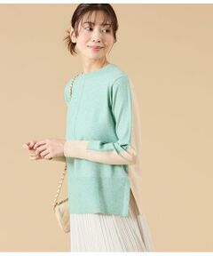 NEWYORKER L-SIZE / ニューヨーカー エルサイズ ニット・セーター | ウール天竺 バイカラーニットプルオーバー