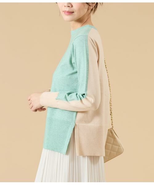 NEWYORKER L-SIZE / ニューヨーカー エルサイズ ニット・セーター | ウール天竺 バイカラーニットプルオーバー | 詳細15