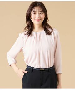 NEWYORKER L-SIZE / ニューヨーカー エルサイズ カットソー | TR天竺＆ストレッチデシン ドッキングブラウス