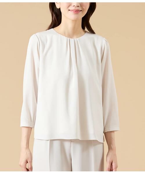 NEWYORKER L-SIZE / ニューヨーカー エルサイズ カットソー | TR天竺&ストレッチデシン ドッキングブラウス | 詳細8