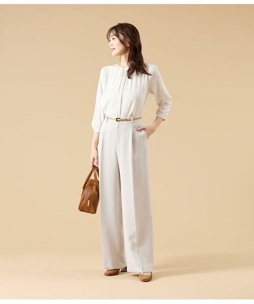 NEWYORKER L-SIZE / ニューヨーカー エルサイズ カットソー | TR天竺&ストレッチデシン ドッキングブラウス | 詳細9