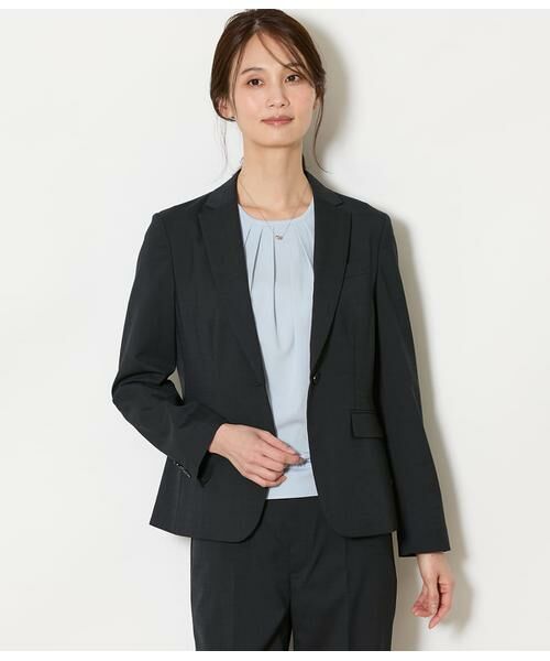 NEWYORKER L-SIZE / ニューヨーカー エルサイズ テーラードジャケット | ウールピンヘッド 1釦テーラードジャケット（ネイビー）