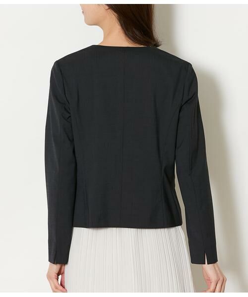NEWYORKER L-SIZE / ニューヨーカー エルサイズ テーラードジャケット | ウールピンヘッド 1ホックノーカラージャケット | 詳細2