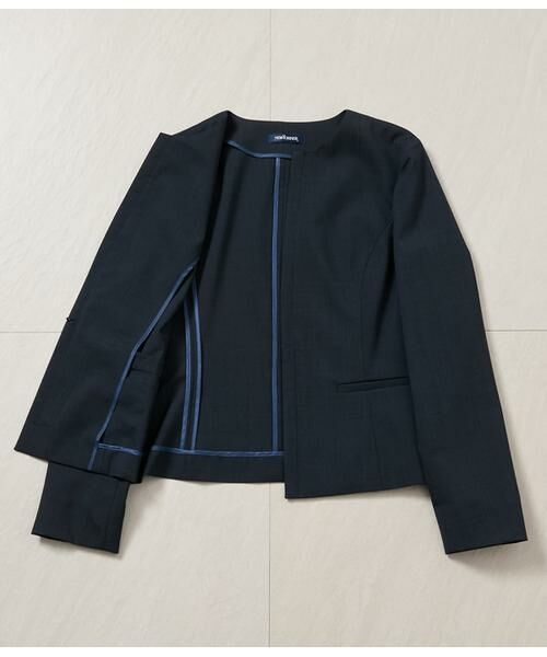 NEWYORKER L-SIZE / ニューヨーカー エルサイズ テーラードジャケット | ウールピンヘッド 1ホックノーカラージャケット | 詳細6